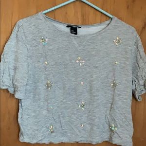 H&M grey crop top